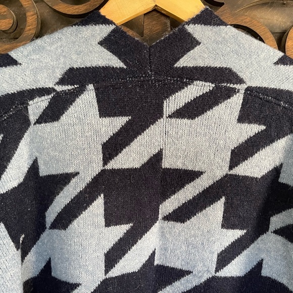 Cardigan Sweater Long Blue North Style Warm Soft Cozy Aztec Duster - Picture 12 of 15